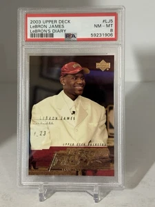 2003 UPPER DECK LEBRON'S DIARY #LJ5 LeBRON JAMES RC PSA 8  SHIPS SAME DAY - Picture 1 of 7