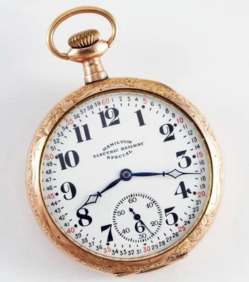 RELOJ BOLSILLO HAMILTON ELECTRIC RAILWAY ESPECIAL 17 JOYAS 16S ESFERA MONTGOMERY Foto 1 de 4