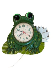 Orologio da parete elettrico vintage New Haven Frog di Burwood Products 1975 funziona benissimo! - Foto 1 di 8