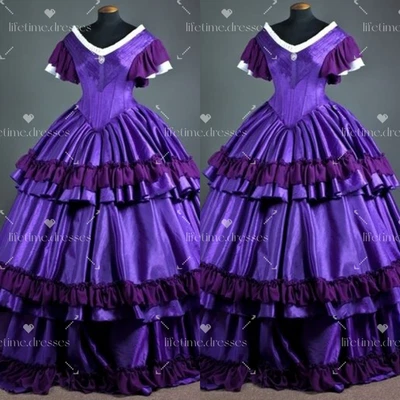 Victorian Wedding Dresses Silk Taffeta Vintage 1960s A Line Bridal Lace Gowns - Image 1 of 4