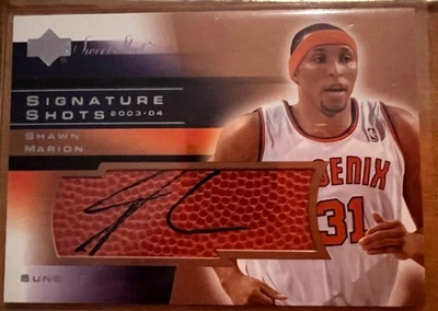 2003-04 Upper Deck Sweet Shot Shawn Marion Spot Signatures Auto Phoenix Suns Foto 1 de 2