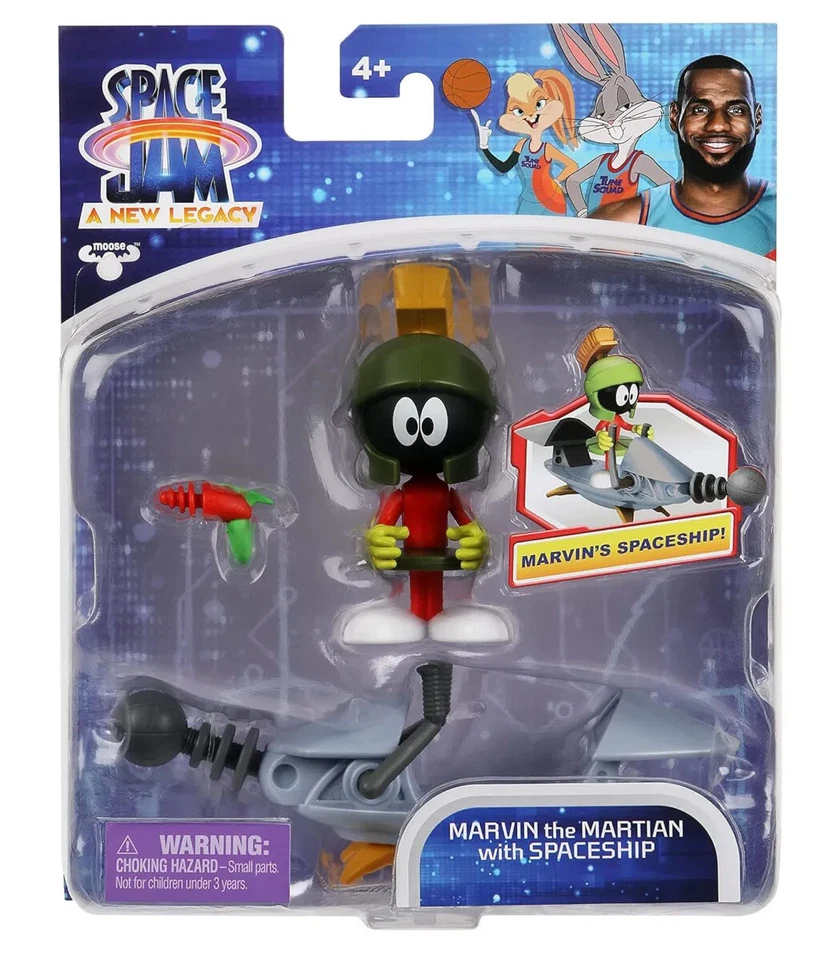 Space Jam 2 Marvin The Martian With Spaceship 4" Figure Toy Collectible - Image 1 of 3