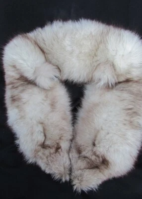 Collar mapache genuino de gran tamaño forrado satinado vintage color más claro 40" de largo Foto 1 de 3