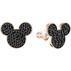 ZARD Disney Mickey Mouse Stud Earrings in Black Crystal Rose Gold