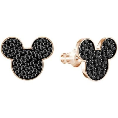 ZARD Disney Mickey Mouse Stud Earrings in Black Crystal Rose Gold - Image 1 of 4