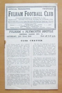 FULHAM v PLYMOUTH ARGYLE 1948/1949 *Good Condition Football Programme* - Picture 1 of 1