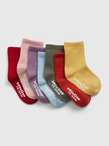 NEW GAP Toddler Girls Solid Cotton Crew Socks Rainbow Colors (7-Pack) 4-5 YRS - Picture 1 of 1