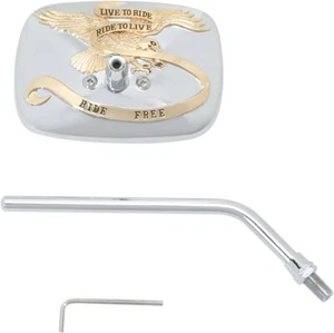 Emgo Ride Free Mirror Rectangular Right 10mm Chrome/Gold Fits Yamaha 20-31759A - Picture 1 of 1
