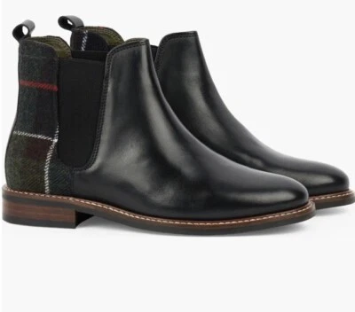 NEW Barbour Sloane Leather/Wool Chelsea Boot- Black, $230 Women's Sz US 5 - Image 1 of 4