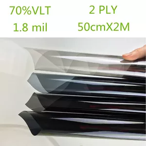 Car Black Car Home Glass Window Tint Film and shade Roll 2PLY 50cm*2m 70% VLT - Picture 1 of 6