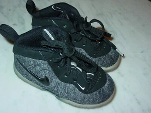 2016 Nike Little Posite Pro "Wool Fleece" Dark Grey/Black Toddler Shoes Size 6C  - Picture 1 of 12