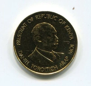 Terrific Gold Plated Kenya Daniel Arap Moi 1980 10 Cents Coin - Picture 1 of 6