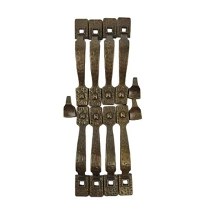 8 National Lock Vintage Hammered Brass Cabinet Door Drawer Handle N2 F0-3728-001 - Picture 1 of 5