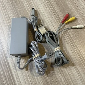 Genuine OEM Nintendo Wii Power Cord AC Adapter and AV Cables RVL-002 - Picture 1 of 2