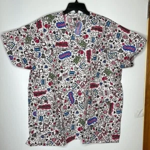 NWT Beverly Hills Uniforms Scrubs 5X PLUS SIZE - Happy Fun Hearts - Picture 1 of 8