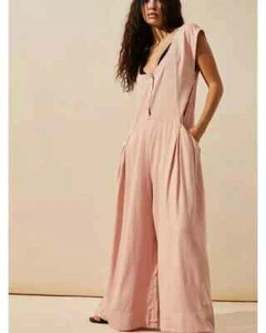 Free People Jet Set Life Jumpsuit M 8 Women Casual Sleeveless Wide-Leg NEW 40625 - Picture 1 of 10