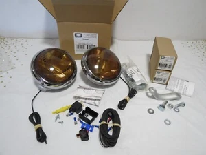 Unity F1 6" Round Pair Fog Lights Amber 12V w/ Mounting Hdw + Wiring w/ Switch - Picture 1 of 11