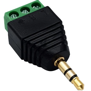 Conector Jack 3.5 mm macho TRS terminal de tornillo 3 pin Negro - Imagen 1 de 4