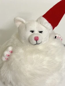 Christmas White Kitty Fur Ball - Picture 1 of 8