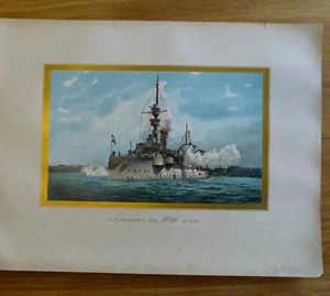 Unsere Kriegsflotte- S.M Panzerschiff "Odin" im Salut H.Graf nach Wislicenus -WK - Bild 1 von 4