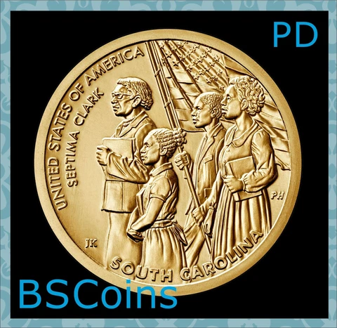 2020 P&D AMERICAN INNOVATION Septima Clark, SC Dollar 2 Coins - FREE Ship TODAY! Cover
