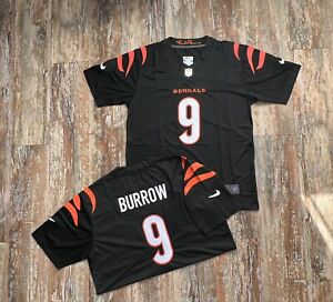 Joe Burrow #9 Jersey Men’s Home Black Cincinnati Bengals NWT