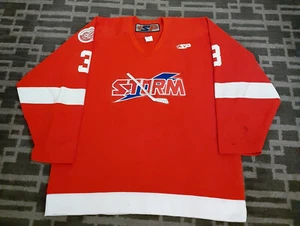 TOLEDO STORM GAME WORN USED RED JERSEY #3 SONGIN - Picture 1 of 2