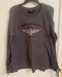 Harley Davidson Damen Silver Wing Side Tie Waffle Knit Top 2XL - Bild 1 von 8