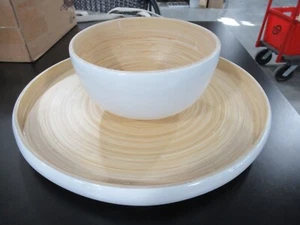 Bibol Glossy White Serving Platter/Tray 13" and Bowl 7"X4"  Set *NEW* - Picture 1 of 6