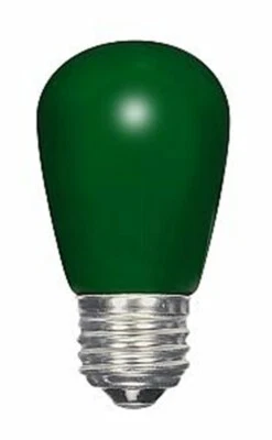 S14 LED Medium Base Light Bulb - Ceramic Green - 1.4W - 120V - SATCO-S9171 - Image 1 of 4