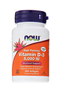 Now Foods - High Potency Vitamin D-3 5000 IU 240 Softgels 