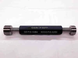 NEW G 3/8 19 BSPP PIPE THREAD PLUG GAGE .375 GO NO GO PDS = 15.806 & 15.931 G3/8 - Picture 1 of 4