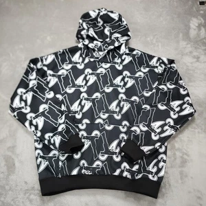Sudadera con Capucha SDL Para Hombre Grande Negra Blanca Estampado Completo Pullover Hecho en Los Ángeles - Imagen 1 de 8