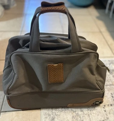 Tommy Bahama Equipaje 20 Pulgadas Maleta con Ruedas Viaje Bolsa de Lona Marrón Foto 1 de 4