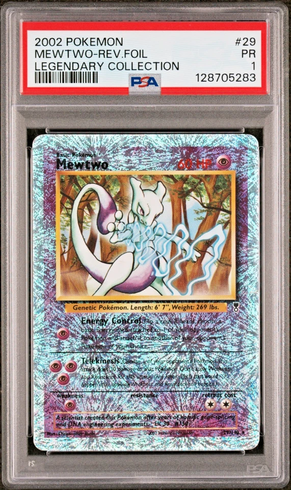 PSA 1 PR 2002 Pokemon Legendary Collection Mewtwo 29/110 WOTC Reverse Holo Foil - Image 1 of 1