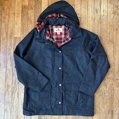 WOOLRICH женщин клетку с подкладкой шерсти темно-синий L с капюшоном рубиновое поле Chore Куртка Пальто б/у в отличном состоянии - Изображение 1 из 4