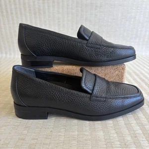 Mocasines Vionic Sellah para mujer talla 7 negros de cuero granulado zapatos planos sin cordones - Imagen 1 de 16