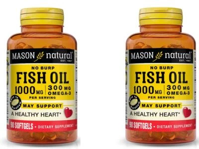2 X 90 = 180 cápsulas blandas natural sin eructo Omega-3 aceite de pescado 1000 mg / porción EPA/DHA Foto 1 de 3
