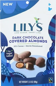 Lily'S Coperto di Mandorle Cioccolato Fondente Stevia Dolcificato 3,5 Oz (Confezione da 1) - Foto 1 di 4