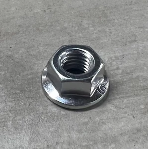 M10-1.5 Class 10 Hex Flange Nuts 10mm x 1.5 Zinc Clear Coarse Thread - Picture 1 of 1