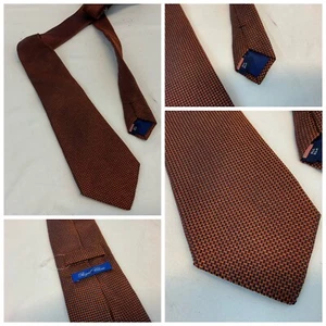 Tom James Royal Classic Neck Tie Orange Check Silk 3.25” NWOT YGI G1-357 - Picture 1 of 8