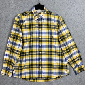 Cinch Shirt Mens Large Yellow Plaid Button Down Long Sleeve Cotton Western Rodeo - Picture 1 of 9