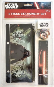 Disney STAR WARS Force Awakens 4 Piece Stationery Set, Ruler, Eraser, Sharpener - Picture 1 of 2