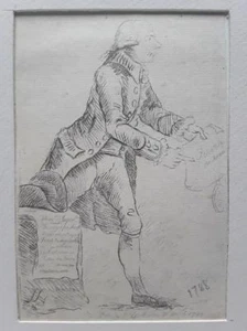 18th C English Engraving faint text - Picture 1 of 7