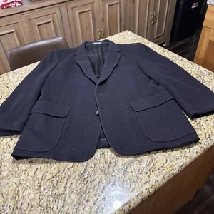 Vintage Kaschmir Herren Schwarz Mantel Jacke Größe L Gebraucht Cpix - Bild 1 von 11