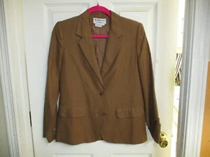 VTG.Y2K The Individualist at Nordstrom Brown Silk Lined Womens Blazer Jacket- 6 - Picture 1 of 12