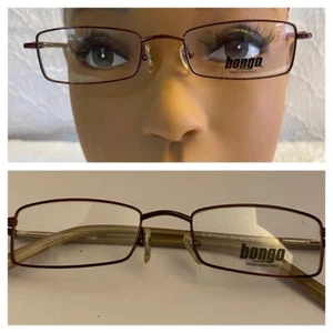 Bongo B WYOMIE BU Eyeglasses Frames Burgundy Rectangular Full Rim 47-18-135 - Picture 1 of 14