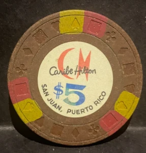 Puerto Rico, San Juan, CARIBE HILTON Casino Chip, 5,00 $ - Bild 1 von 2