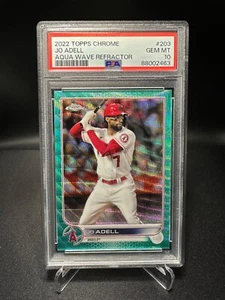 2022 Topps Chrome Baseball - Jo Adell - Aqua Wave Refractor - PSA 10 #203 - Picture 1 of 3