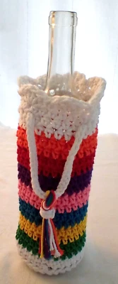 Bolso de Mano Vino/Espíritus/Bolsa de Regalo Hilo de Ganchillo Multicolor Hecho a Mano Nuevo Foto 1 de 4
